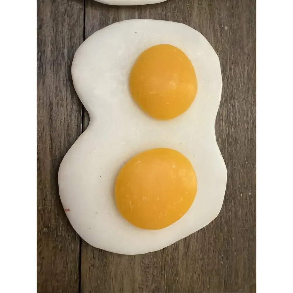 Wax Fake Food Farm House Country Breakfast Bacon Egg Toast Decor, Prop 15 Pc Set